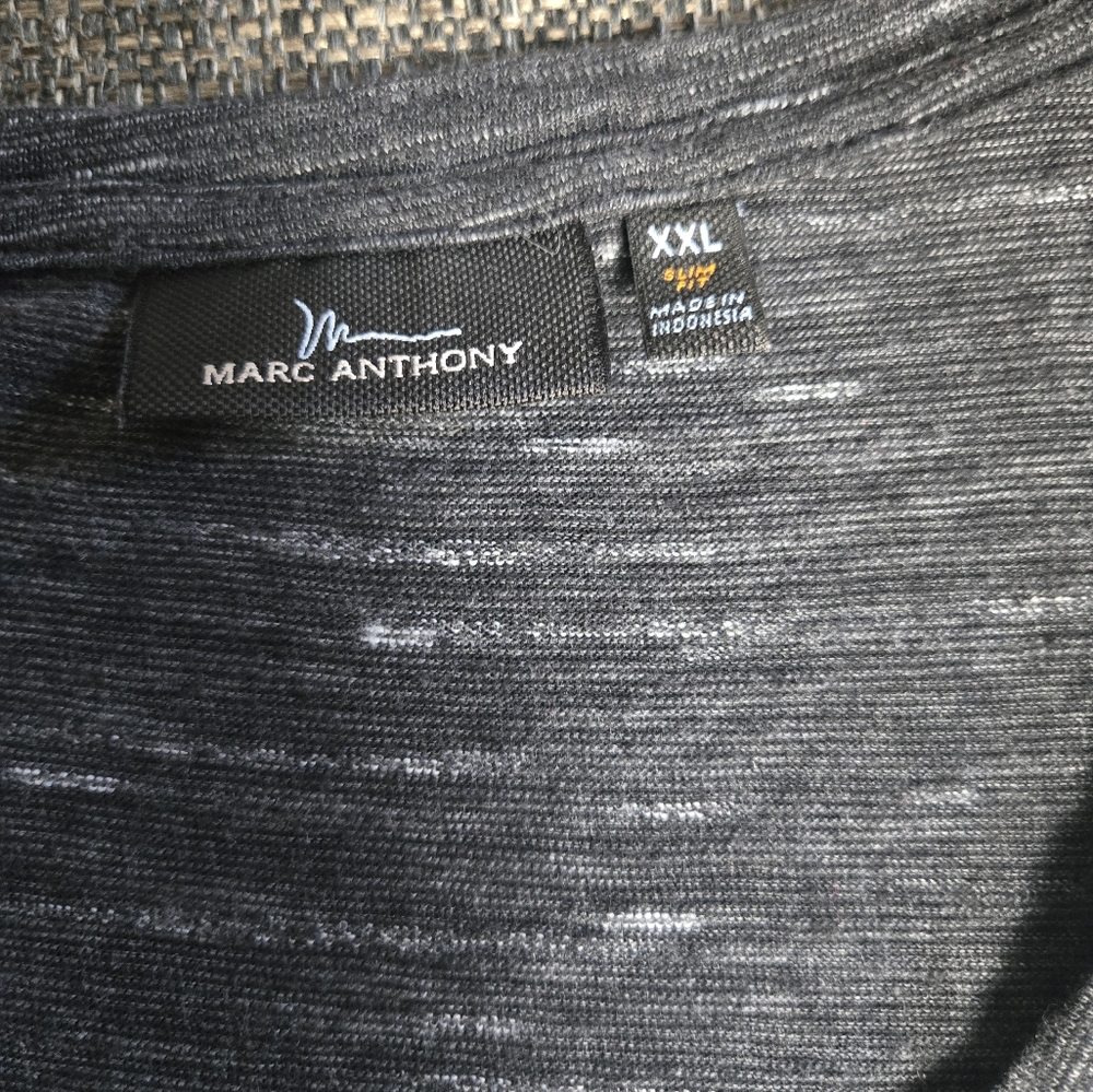 Marc Anthony Dark Gray Short Sleeve Henley - Picture 3 of 3